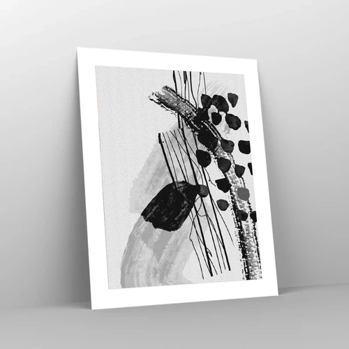 Plakát - Černobílá organická abstrakce - 40x50 cm