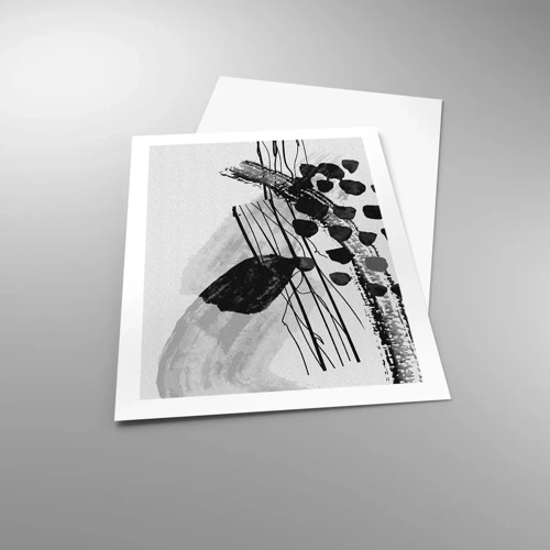 Plakát - Černobílá organická abstrakce - 50x70 cm