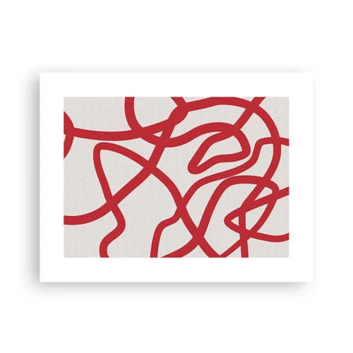 Plakát - Červené na bílém - 40x30 cm
