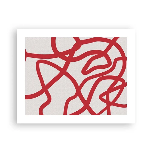 Plakát - Červené na bílém - 50x40 cm