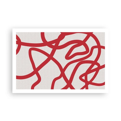 Plakát - Červené na bílém - 91x61 cm
