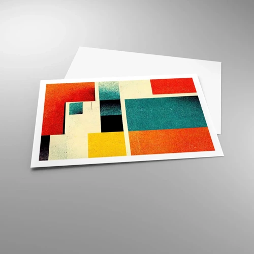 Plakát - Geometrická abstrakce – dobrá energie - 91x61 cm
