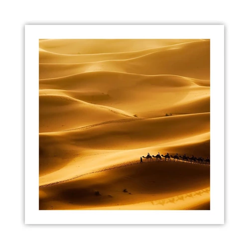 Plakát - Karavana na vlnách pouště - 50x50 cm