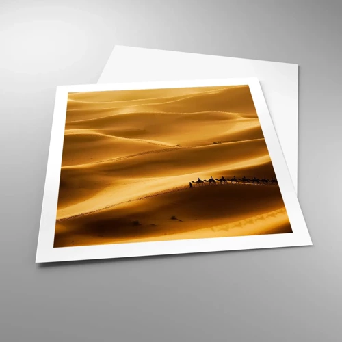 Plakát - Karavana na vlnách pouště - 60x60 cm