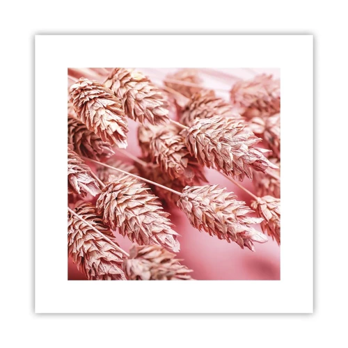 Plakát - Květinová kaskáda v růžové - 30x30 cm