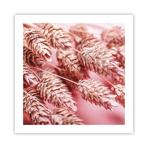 Plakát - Květinová kaskáda v růžové - 50x50 cm