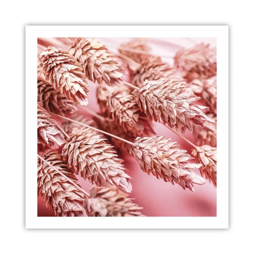 Plakát - Květinová kaskáda v růžové - 60x60 cm