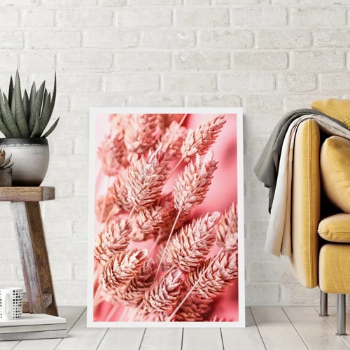 Plakát - Květinová kaskáda v růžové - 61x91 cm