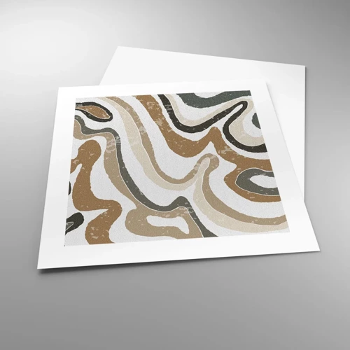 Plakát - Meandry zemitých barev - 40x40 cm