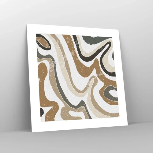 Plakát - Meandry zemitých barev - 40x40 cm