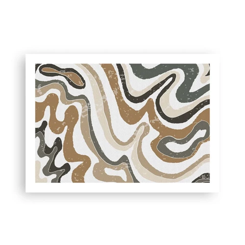 Plakát - Meandry zemitých barev - 70x50 cm