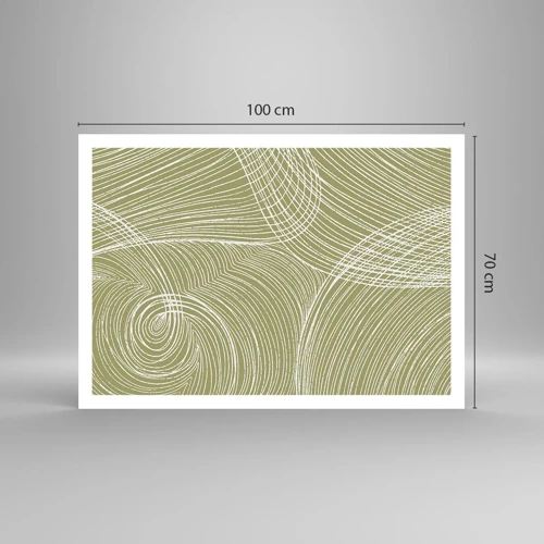 Plakát - Mistrovská abstrakce v bílé - 100x70 cm