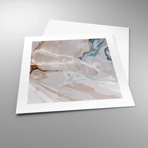 Plakát - Modré meandry pod bílou - 40x40 cm