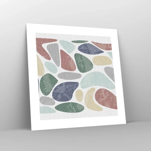 Plakát - Mozaika práškových barev - 40x40 cm