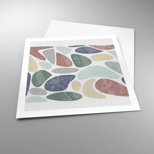 Plakát - Mozaika práškových barev - 60x60 cm