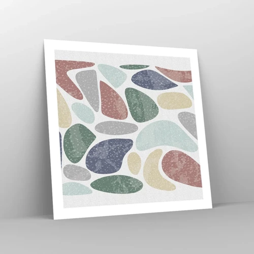 Plakát - Mozaika práškových barev - 60x60 cm