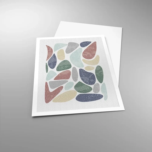 Plakát - Mozaika práškových barev - 70x100 cm