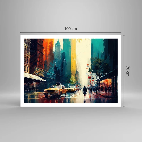 Plakát - New York – tady je i déšť barevný - 100x70 cm