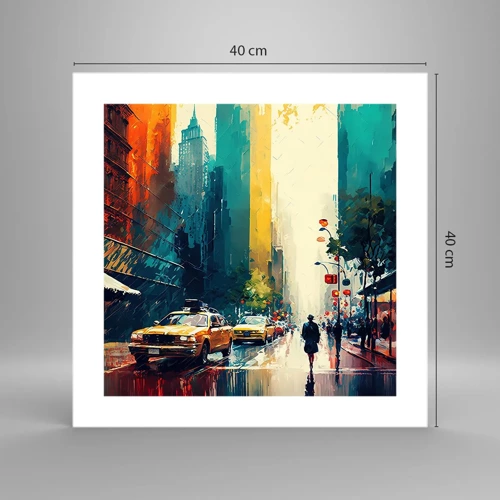 Plakát - New York – tady je i déšť barevný - 40x40 cm