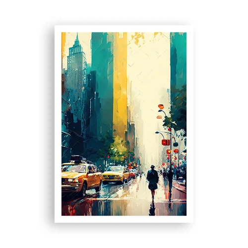 Plakát - New York – tady je i déšť barevný - 70x100 cm