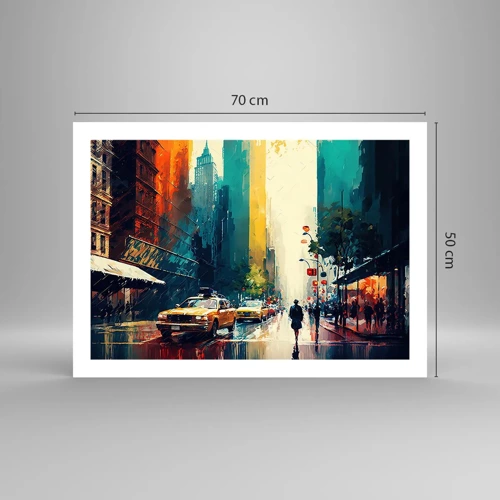 Plakát - New York – tady je i déšť barevný - 70x50 cm