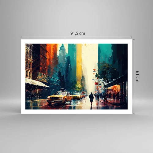 Plakát - New York – tady je i déšť barevný - 91x61 cm