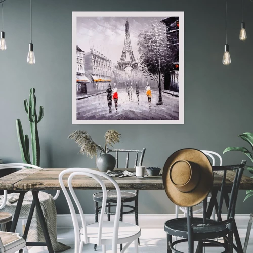 Plakát - Pařížská procházka - 40x40 cm