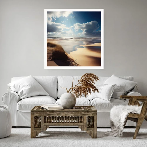 Plakát - Pláž, divoká pláž - 40x40 cm