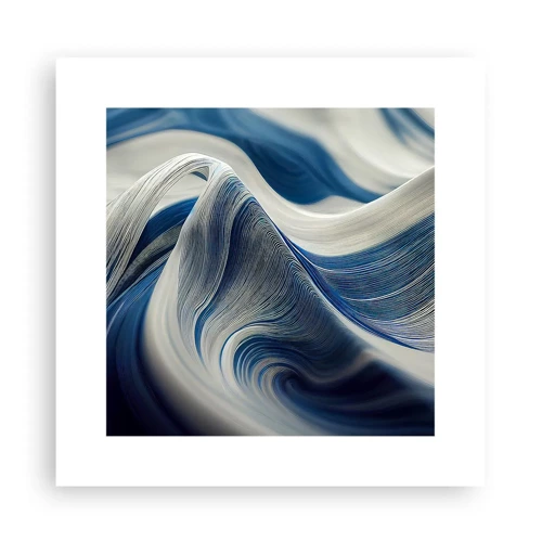 Plakát - Plynulost modré a bílé - 30x30 cm