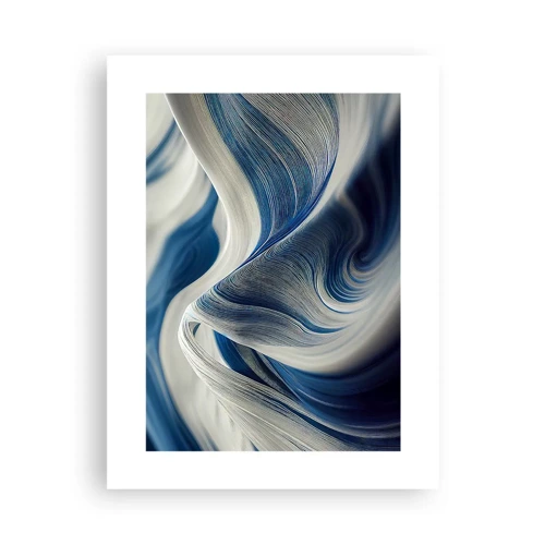 Plakát - Plynulost modré a bílé - 30x40 cm