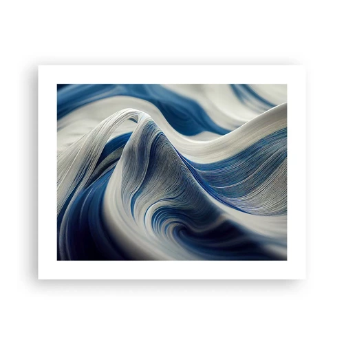 Plakát - Plynulost modré a bílé - 50x40 cm