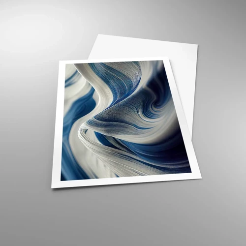 Plakát - Plynulost modré a bílé - 61x91 cm