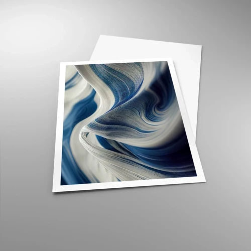 Plakát - Plynulost modré a bílé - 70x100 cm