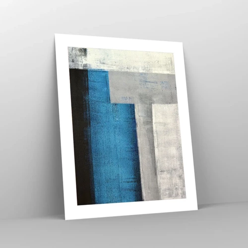 Plakát - Poetická kompozice šedé a modré - 40x50 cm