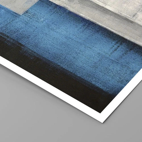 Plakát - Poetická kompozice šedé a modré - 50x40 cm