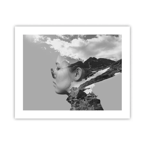 Plakát - Povznešen portrét v oblacích - 50x40 cm