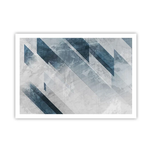 Plakát - Prostorová kompozice – pohyb šedé - 100x70 cm