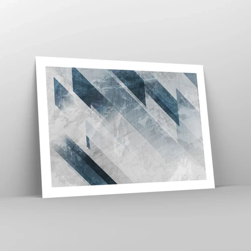 Plakát - Prostorová kompozice – pohyb šedé - 70x50 cm
