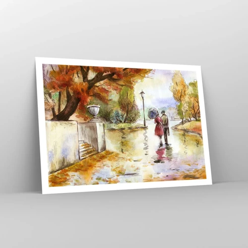Plakát - Romantický podzim v parku - 100x70 cm