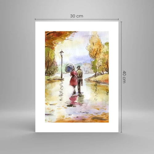 Plakát - Romantický podzim v parku - 30x40 cm