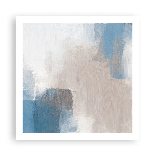 Plakát - Růžová abstrakce za modrým závojem - 60x60 cm