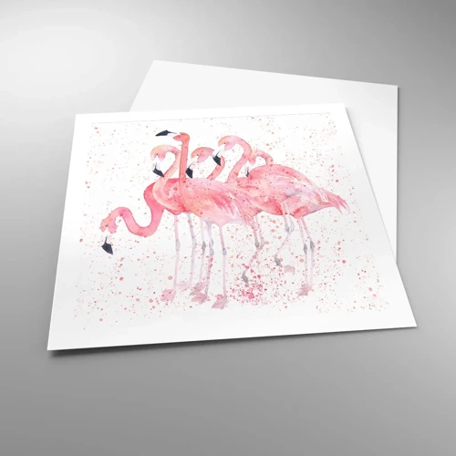 Plakát - Růžový ansámbl - 60x60 cm