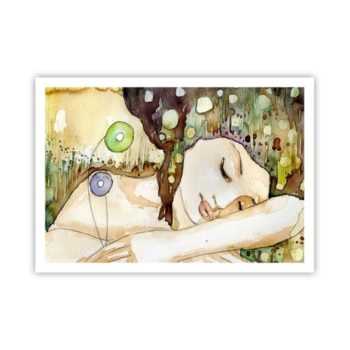 Plakát - Smaragdově-fialový sen - 100x70 cm