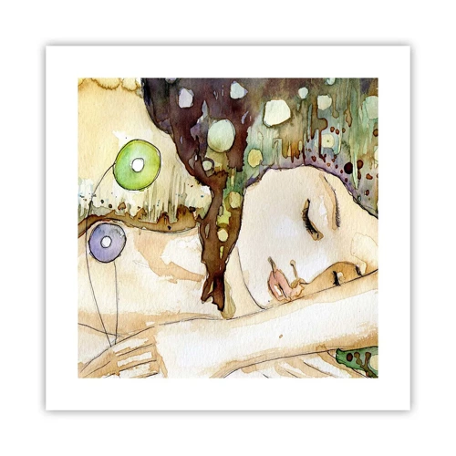 Plakát - Smaragdově-fialový sen - 40x40 cm