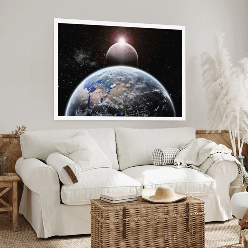 Plakát - Vesmírná krajina - východ slunce - 100x70 cm