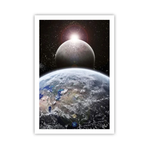 Plakát - Vesmírná krajina - východ slunce - 61x91 cm