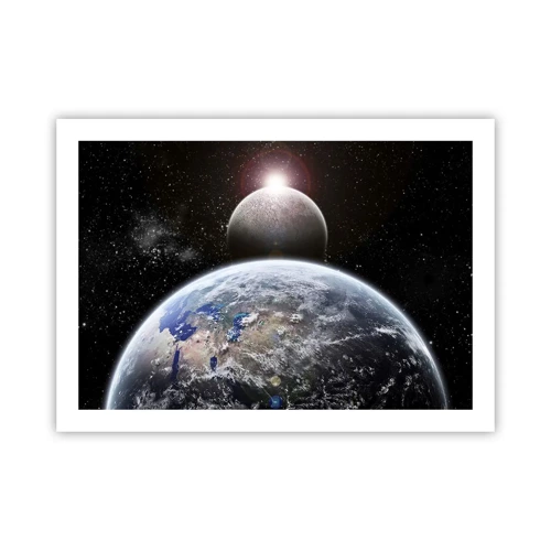 Plakát - Vesmírná krajina - východ slunce - 70x50 cm