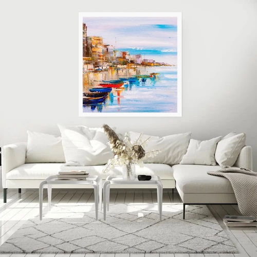 Plakát - Vícebarevný městský přístav - 30x30 cm