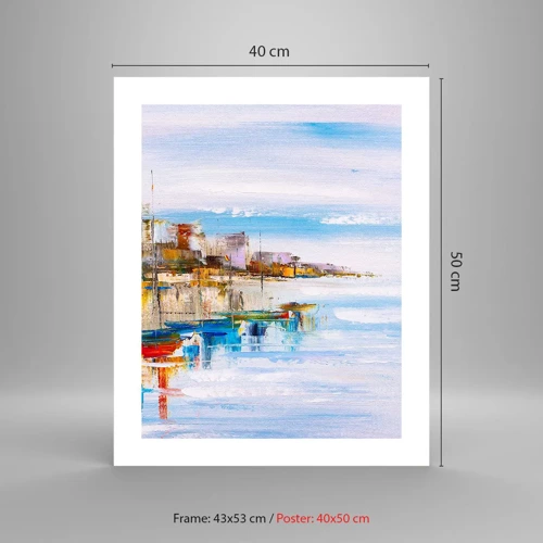 Plakát - Vícebarevný městský přístav - 40x50 cm