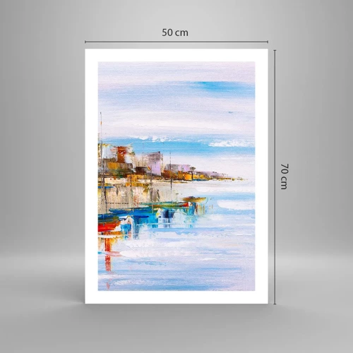 Plakát - Vícebarevný městský přístav - 50x70 cm